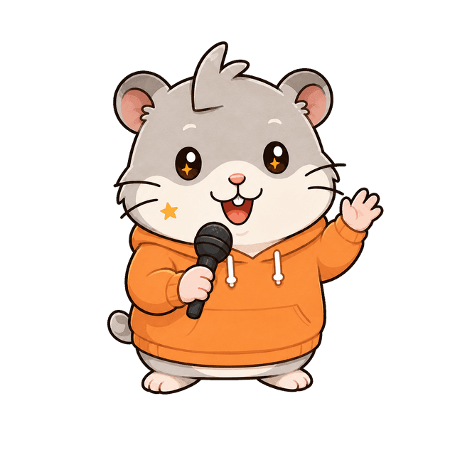 マイクに向かって楽しそうに話すログくん