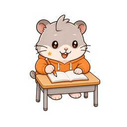 机で外国語日記を書くログくん